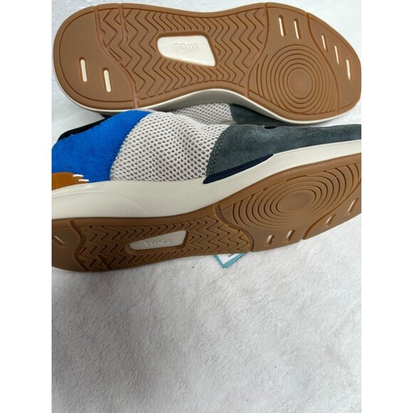 Toms Mens Arroyo Sneakers Size 9 Admiral Blue Pebble Gray Nubuck Mesh EcoX40 New - Picture 2 of 6